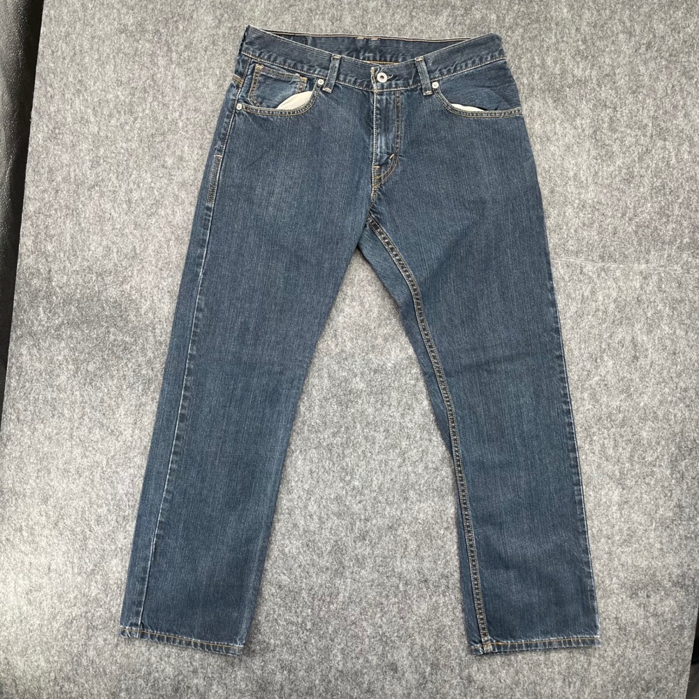 Levis 514 Slim Straight Jeans Mens 32x30 Blue Denim Flap Pocket Dark Wash